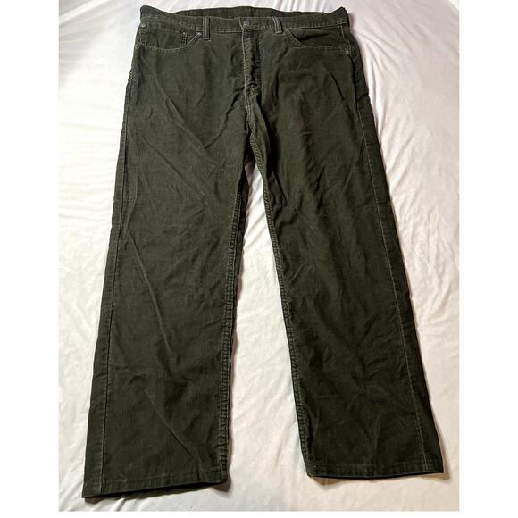 Levi's Men's 505 Corduroy Pants 38x34 Straight Fit Green - Picture 2 of 9
